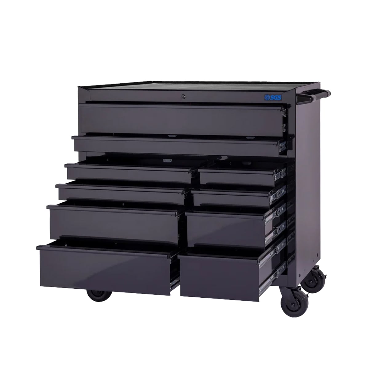 SGS Pro 42in 9 Drawer Roller Cabinet - (56B Series) Black